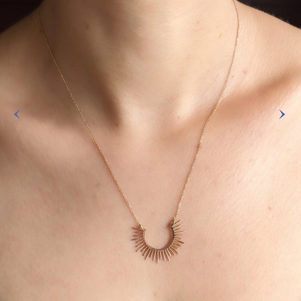 18k Gold Sun Necklace